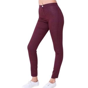 American Apparel High Waisted Easy Jean Zinfandel red burgundy purple size S